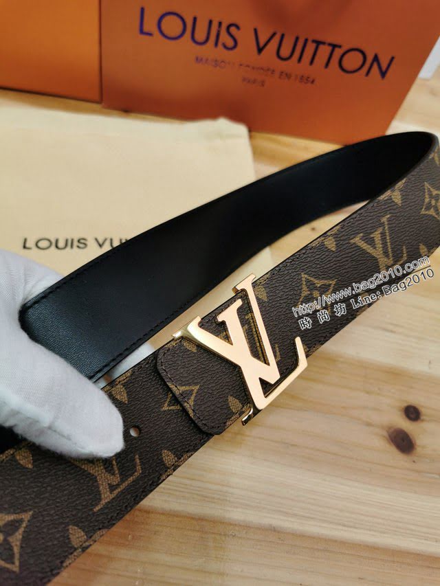 LV新款男士皮帶 路易威登Initiales搭扣雙面腰帶  jjp1711